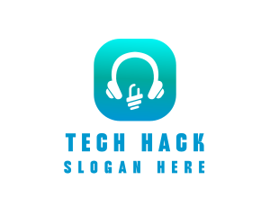 Tech Headphone App logo design