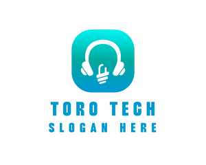 Tech Headphone App logo design