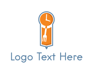 Fork - Food Time Grandfather Clock logo design