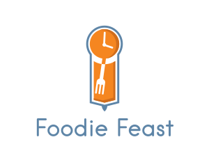 Food Time Grandfather Clock logo design