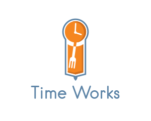 Time - Food Time Grandfather Clock logo design