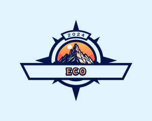 Mountain Climbing - Mountain Outdoor Compass logo design