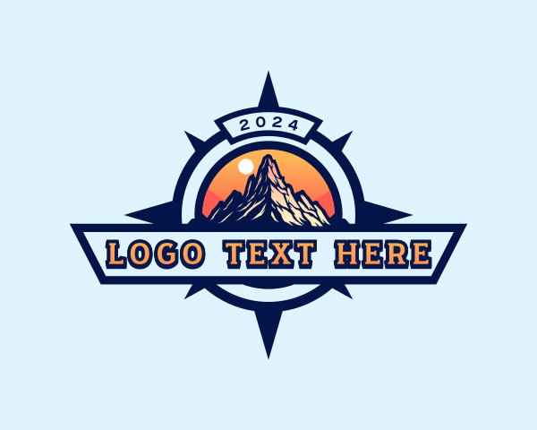 Map - Mountain Outdoor Compass logo design