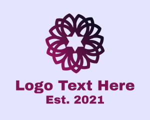 Flower - Gradient Star Flower logo design