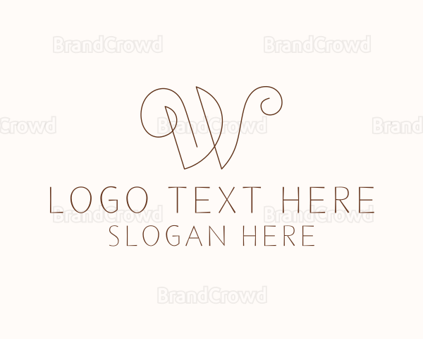 Business Calligraphy Letter W Logo