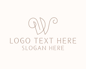 Monoline - Business Calligraphy Letter W logo design