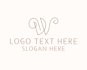 Business Calligraphy Letter W Logo