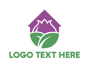Purple Flower House logo design