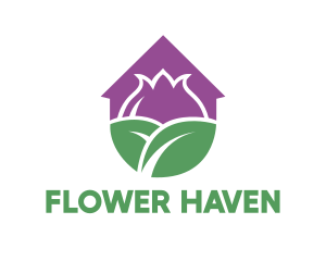 Purple Flower House logo design