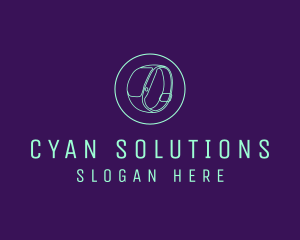 Cyan Smart Watch Tech  logo design