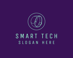 Smart - Cyan Smart Watch Tech logo design