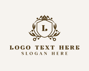 Hotel - Floral Royalty Crown logo design