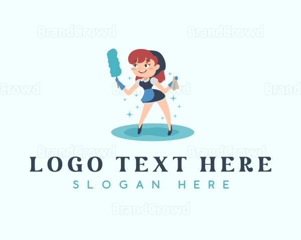 Duster Cleaning Lady Logo | BrandCrowd Logo Maker