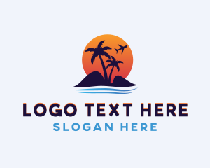 Airplane - Island Beach Travel logo design