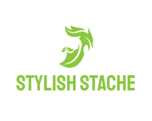 Leaf Man Mustache logo design