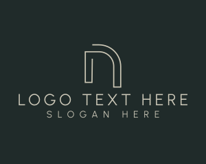 Interior Design - Modern Minimalist Letter N logo design