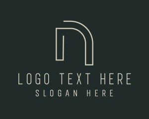 Modern Minimalist Letter N logo design