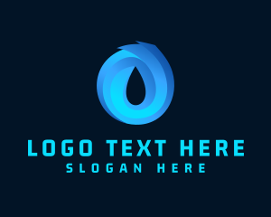 Fluid - Water Droplet Letter O logo design