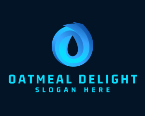 Water Droplet Letter O logo design