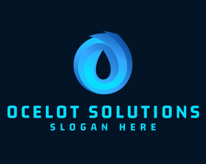 Water Droplet Letter O logo design