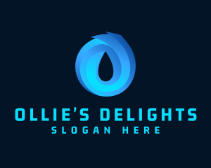 Water Droplet Letter O logo design