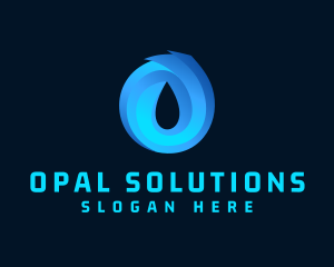 Water Droplet Letter O logo design