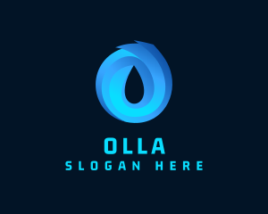 Water Droplet Letter O logo design