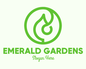 Green Organic Leaf logo design