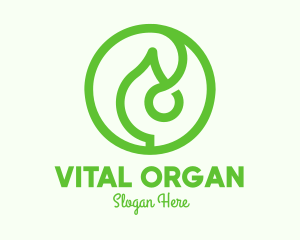 Green Organic Leaf logo design