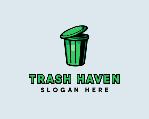 Trash Bin Waste Disposal logo design