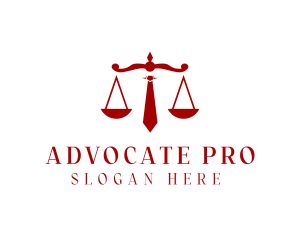 Advocate - Necktie Law Scale logo design