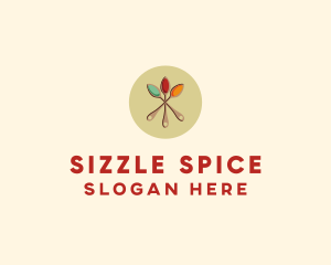 Spice Powder Spoon Flavor logo design