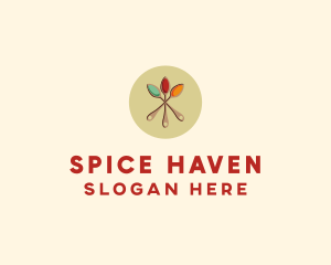 Spice Powder Spoon Flavor logo design