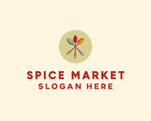 Spice Powder Spoon Flavor logo design