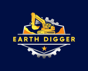 Digger - Excavator Backhoe Digger logo design