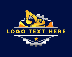 Machine - Excavator Backhoe Digger logo design