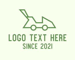 Green Lawn Mower logo design