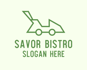 Green Lawn Mower Logo
