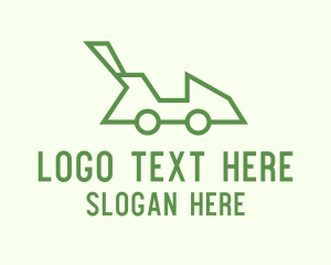 Green Lawn Mower Logo