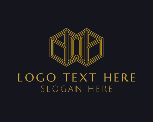 Gold - High End Hexagon Business logo design