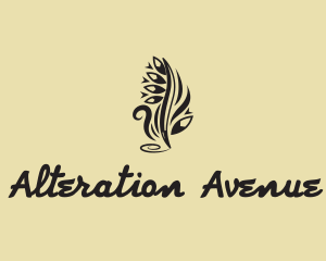 Tribal Tattoo Feather Pen logo design