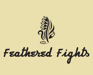 Tribal Tattoo Feather Pen logo design