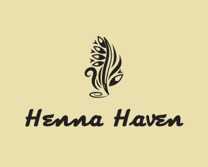 Henna - Tribal Tattoo Feather Pen logo design