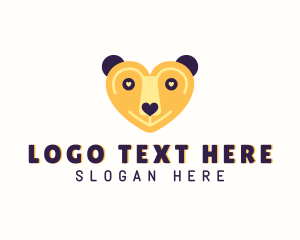 Bear - Heart Bear Animal logo design