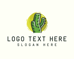 Green Hexagon - Cactus Desert Plant logo design