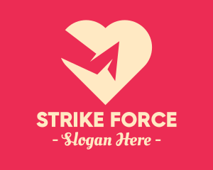 Strike - Pink Broken Heart logo design
