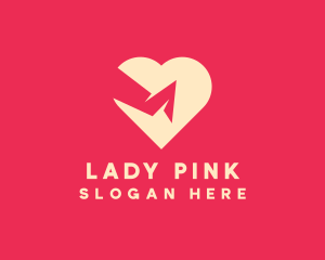 Pink Broken Heart logo design