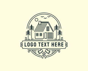 Roofing - Carpenter Woodwork Cabin logo design