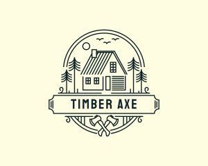 Carpenter Woodwork Cabin logo design