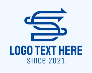 Forex - Blue Arrow Letter S logo design